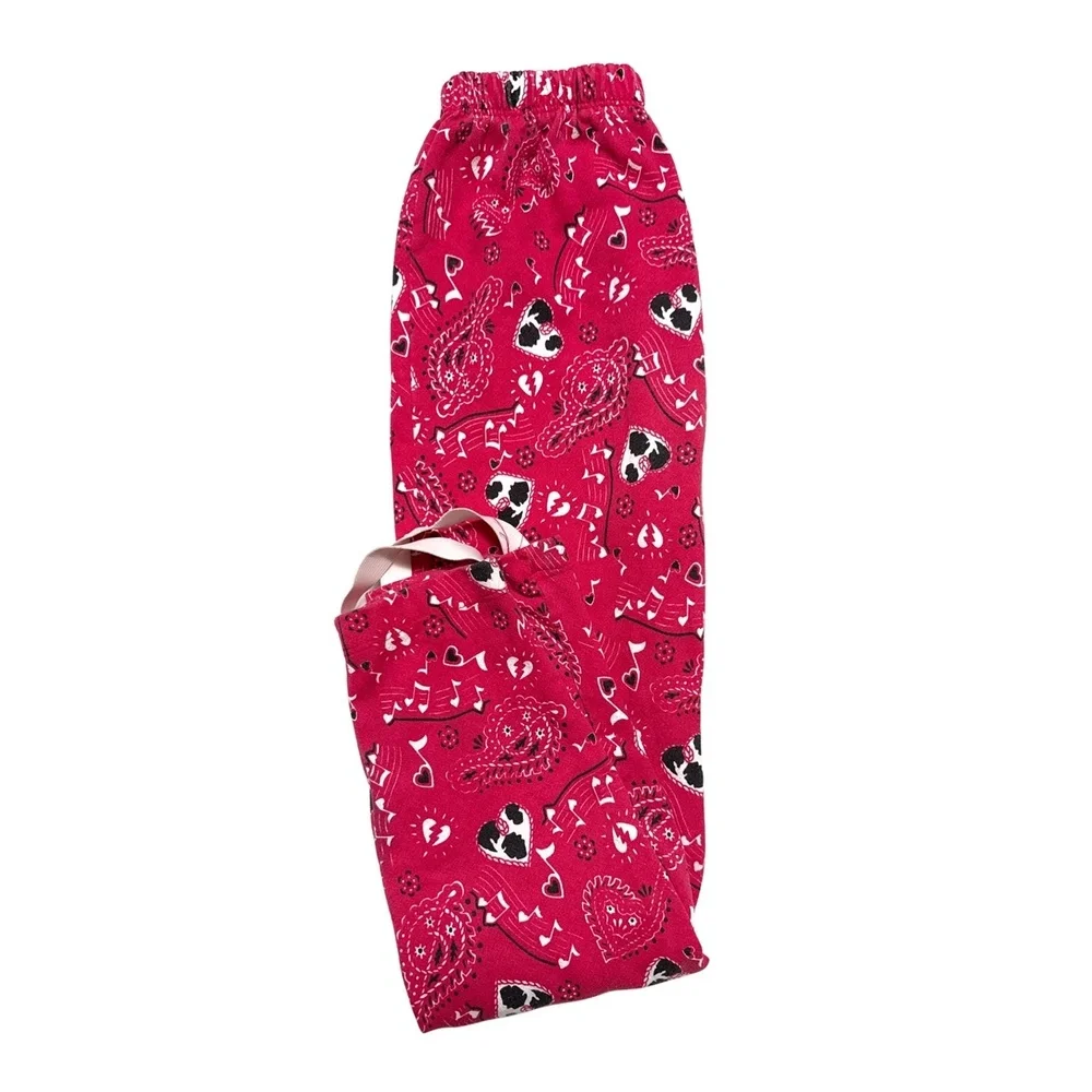 Vtg Spumoni Pink Hoodie Set Dancing Cows Graphic‎ Bandana print Stirrup Pants 14